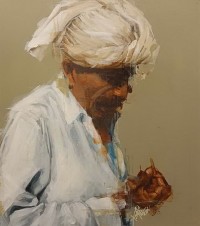 Khalid Khan-Kaay, 24 x 28 Inch, Acrylic on Canvas, Figurative Painting, AC-KHKN-081